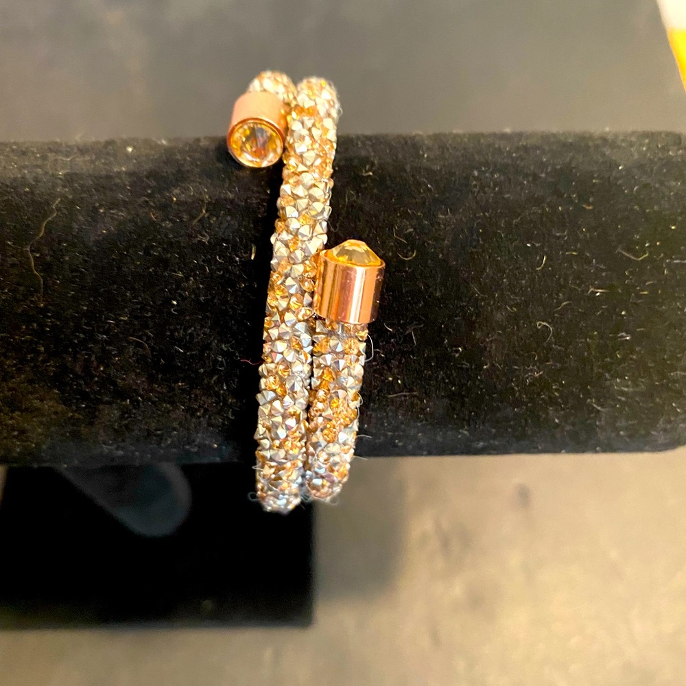 Nordstrom Rack silver and gold shimmer bead stack bracelet